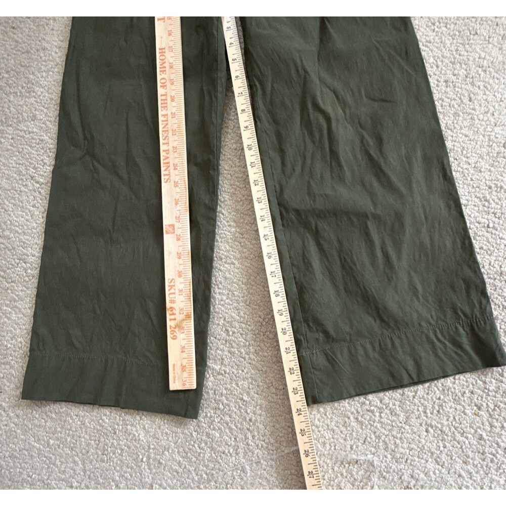 Maeve Anthropologie Colette Linen Blend Crop Wide Leg Pants Green | Women's 27 - Picture 8 of 9